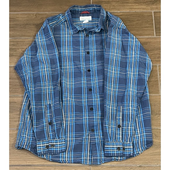 Columbia Other - Columbia Mens Shirt Large Button Down Blue Plaid Long Sleeve Pocket Casual